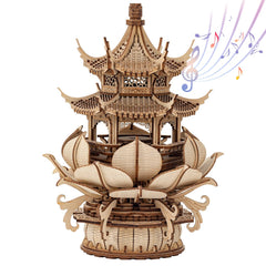 RUIFAM 3D Lotus Pavilion puzzle ready for immersive adult assembly.