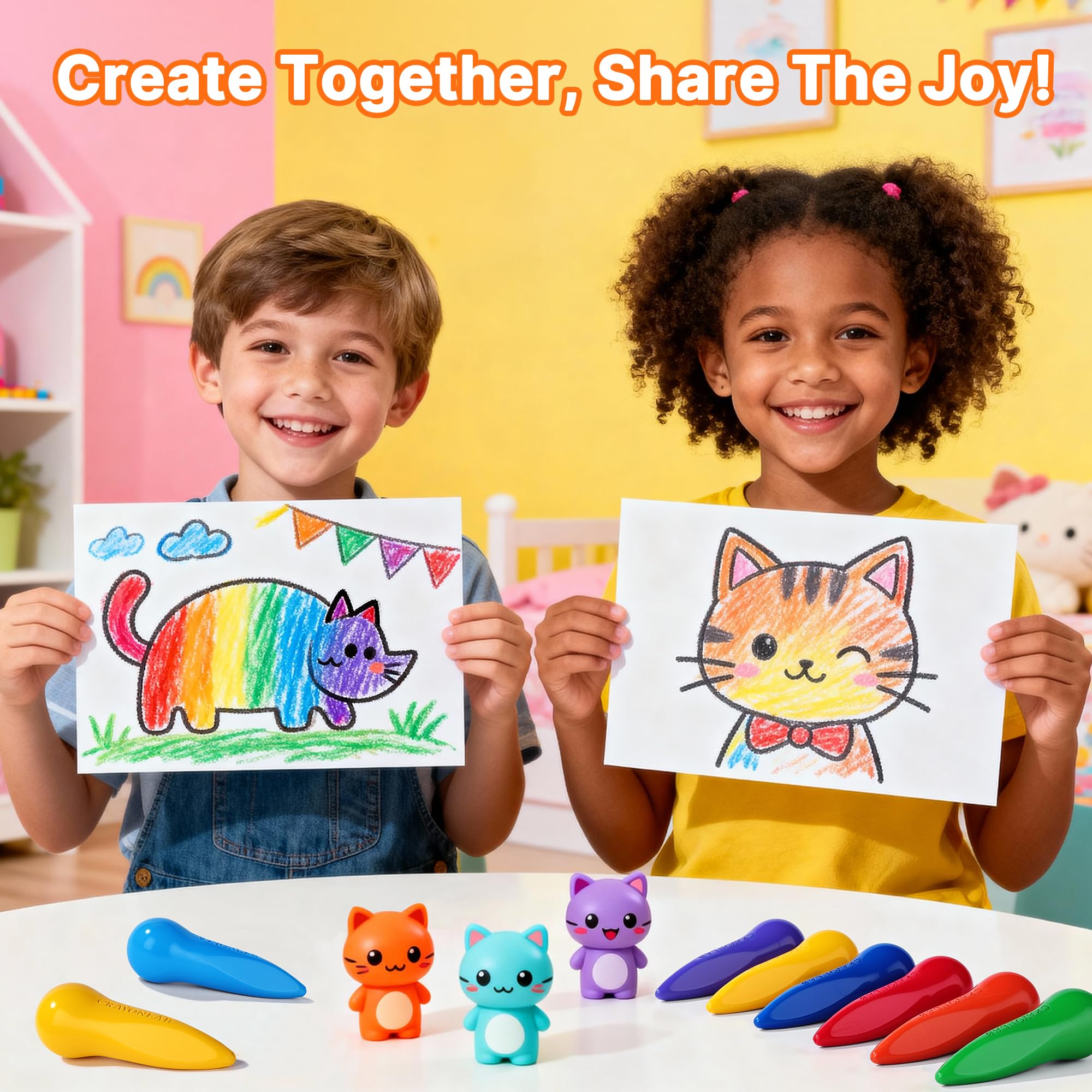 RuiHawk anti-roll triangle shape keeps crayons on the table.