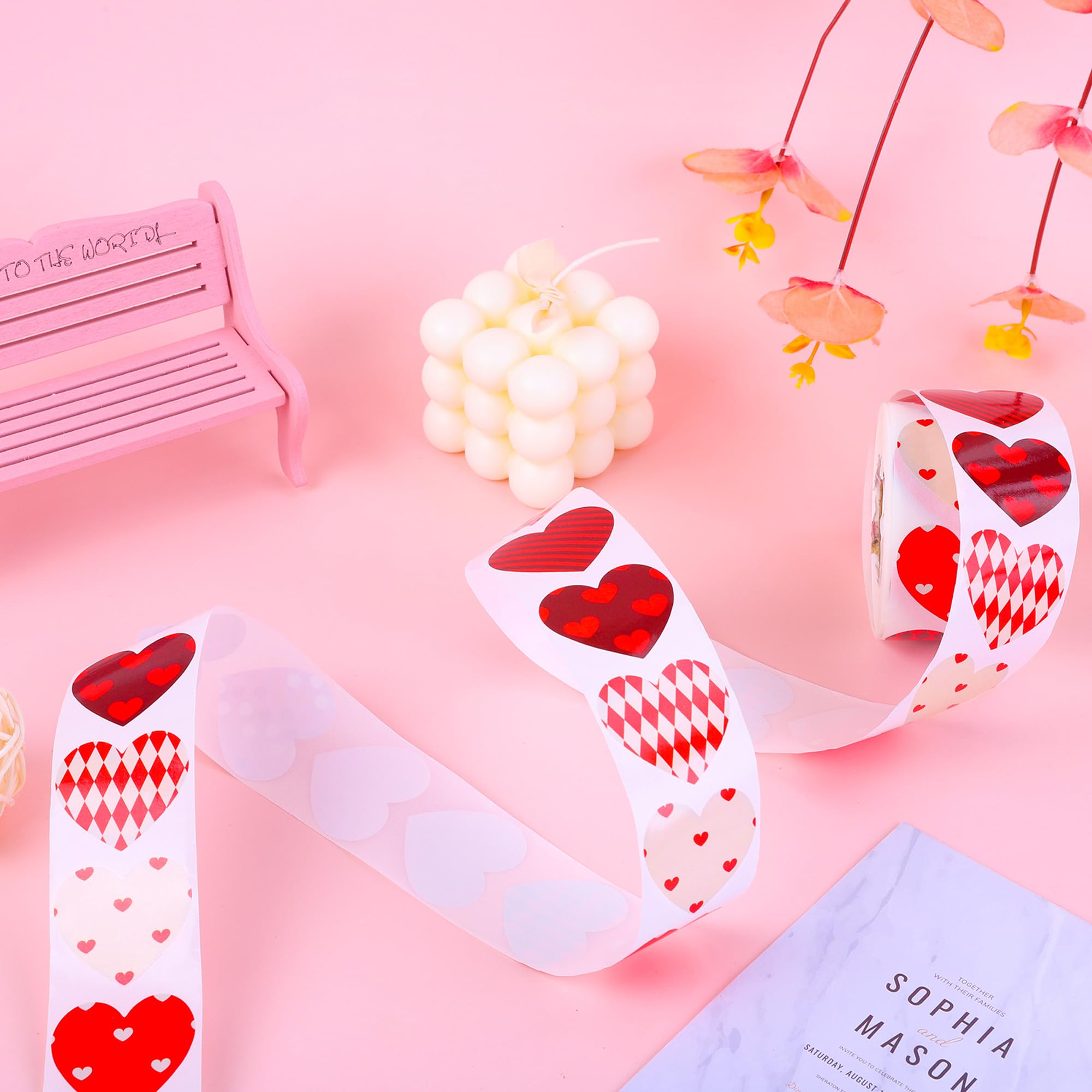 Ruisita valentines stickers gift box decor with waterproof coating