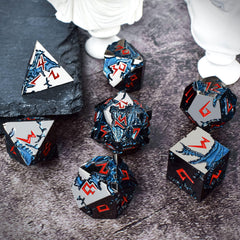 Rule Dice metal box with foam keeps dice protected.