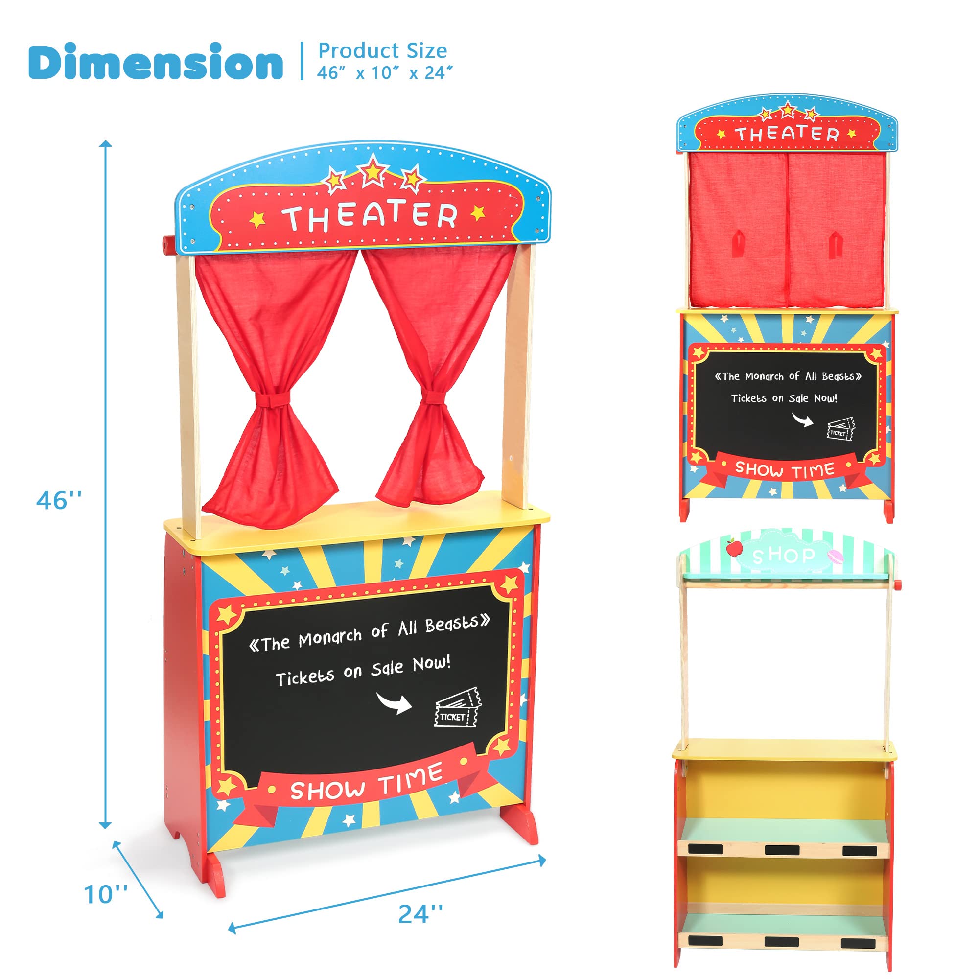 Rundad anti-tilting frame keeps the theater stable during play