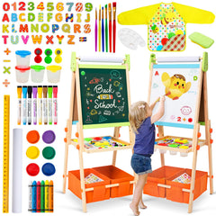 Rundad Kids Easel double-sided wooden board boosts creativity for growing artists