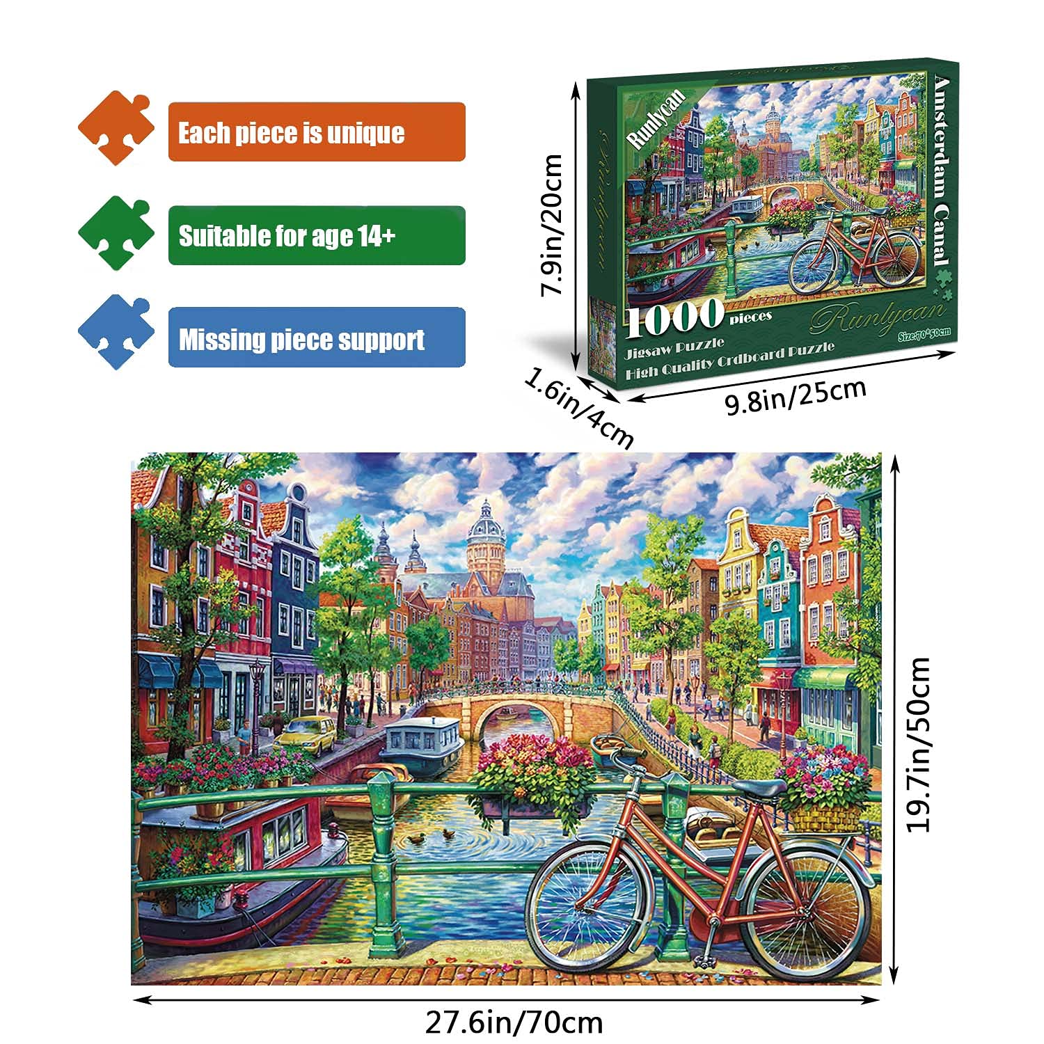 Runlycan 1000-piece puzzle supports family bonding during cozy evenings.