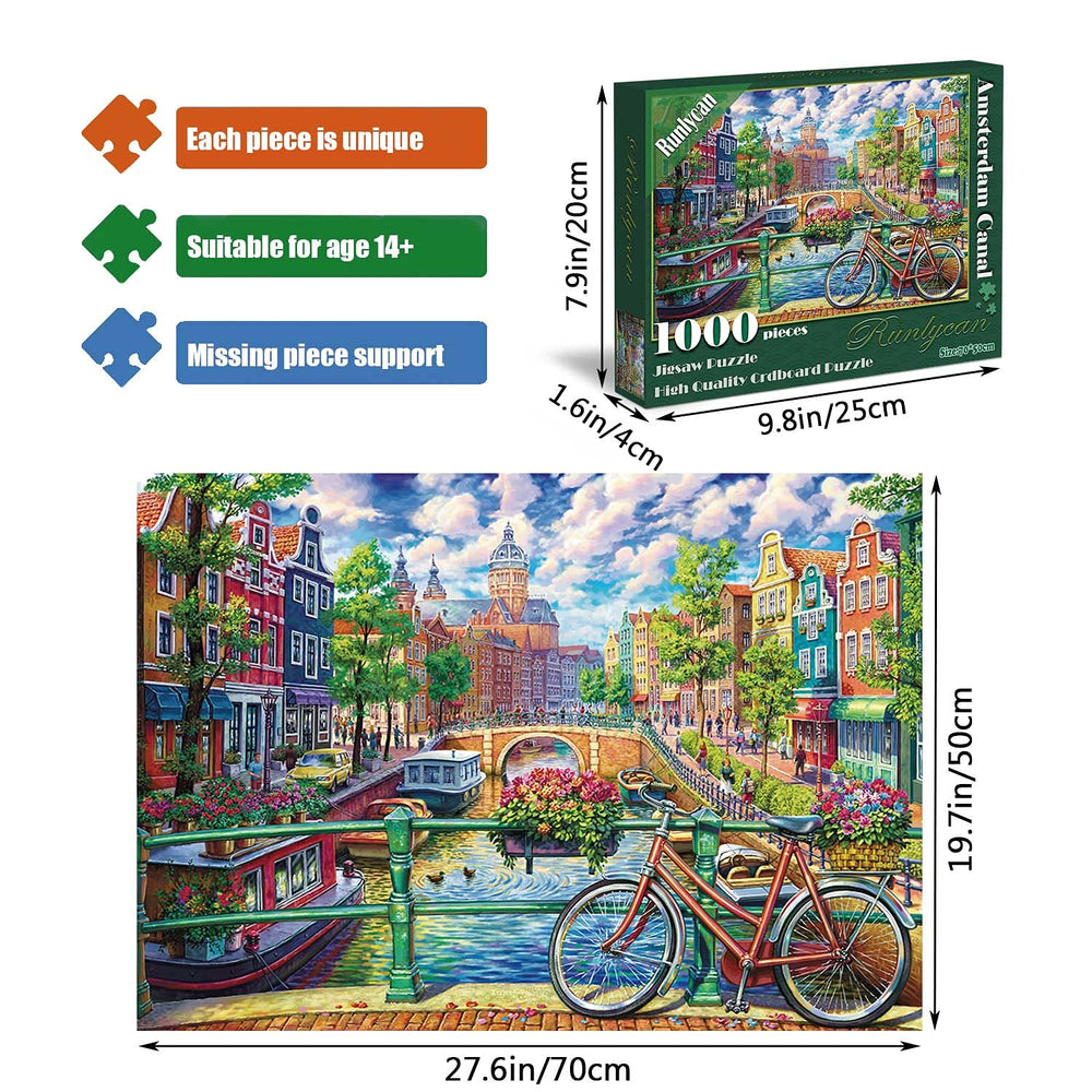 Runlycan 1000-piece puzzle supports family bonding during cozy evenings.