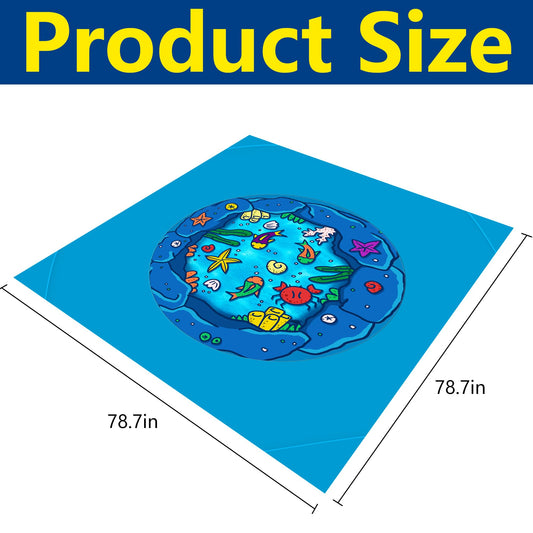 RunNico waterproof polyester beach mat demonstrates durability for sunny day play.