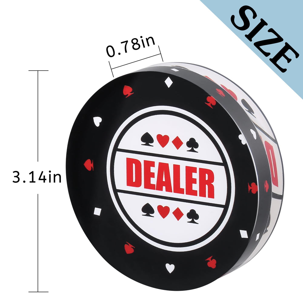 RUNNING HOT dealer button with smooth edges protects the table during fast rounds.