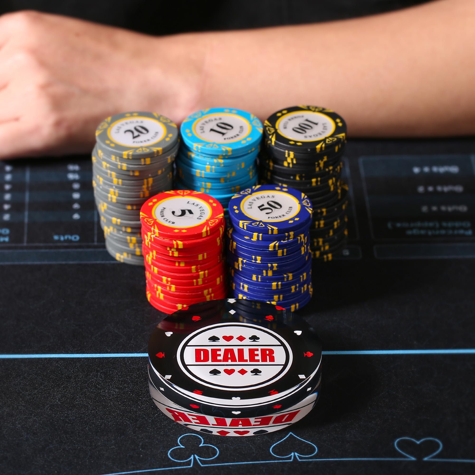 RUNNING HOT acrylic button suits Texas Hold'em and Omaha for versatile play.