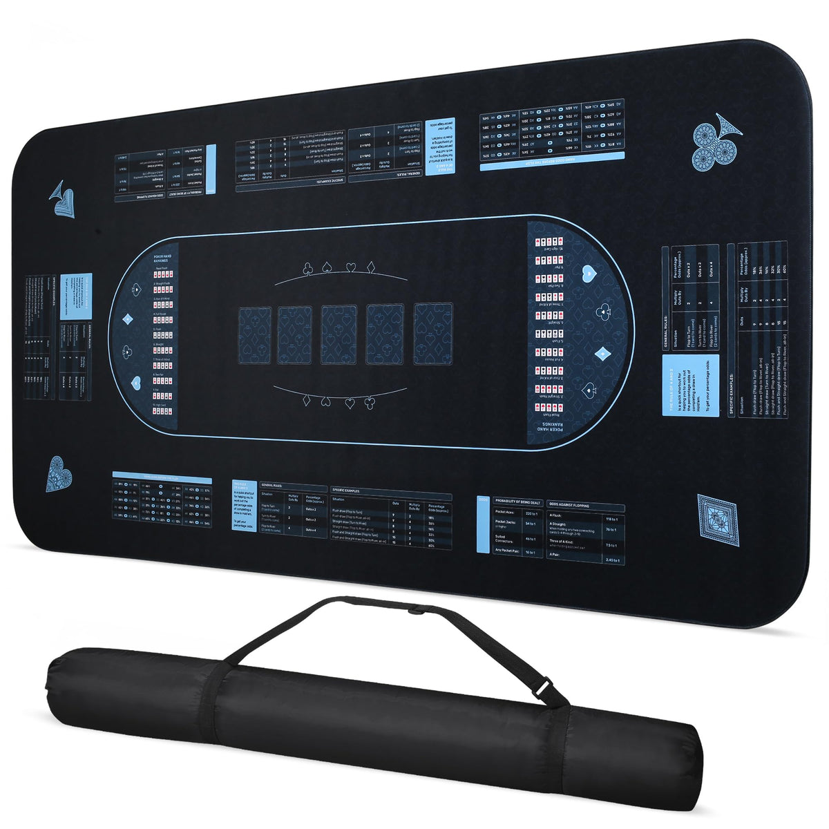 RUNNING HOT Pro Poker Mat anti-slip top keeps play steady and safe.