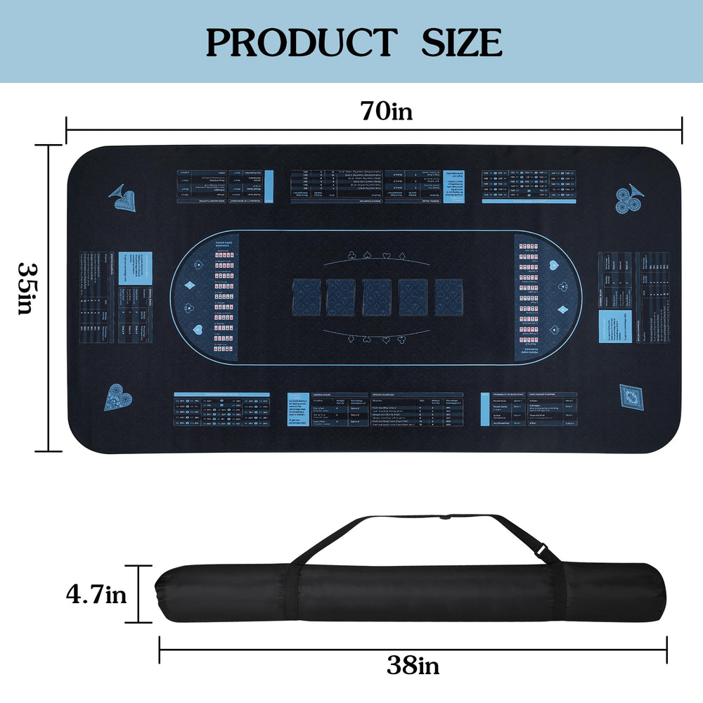 RUNNING HOT Pro Poker Mat folded for travel with carrying bag for easy transport.