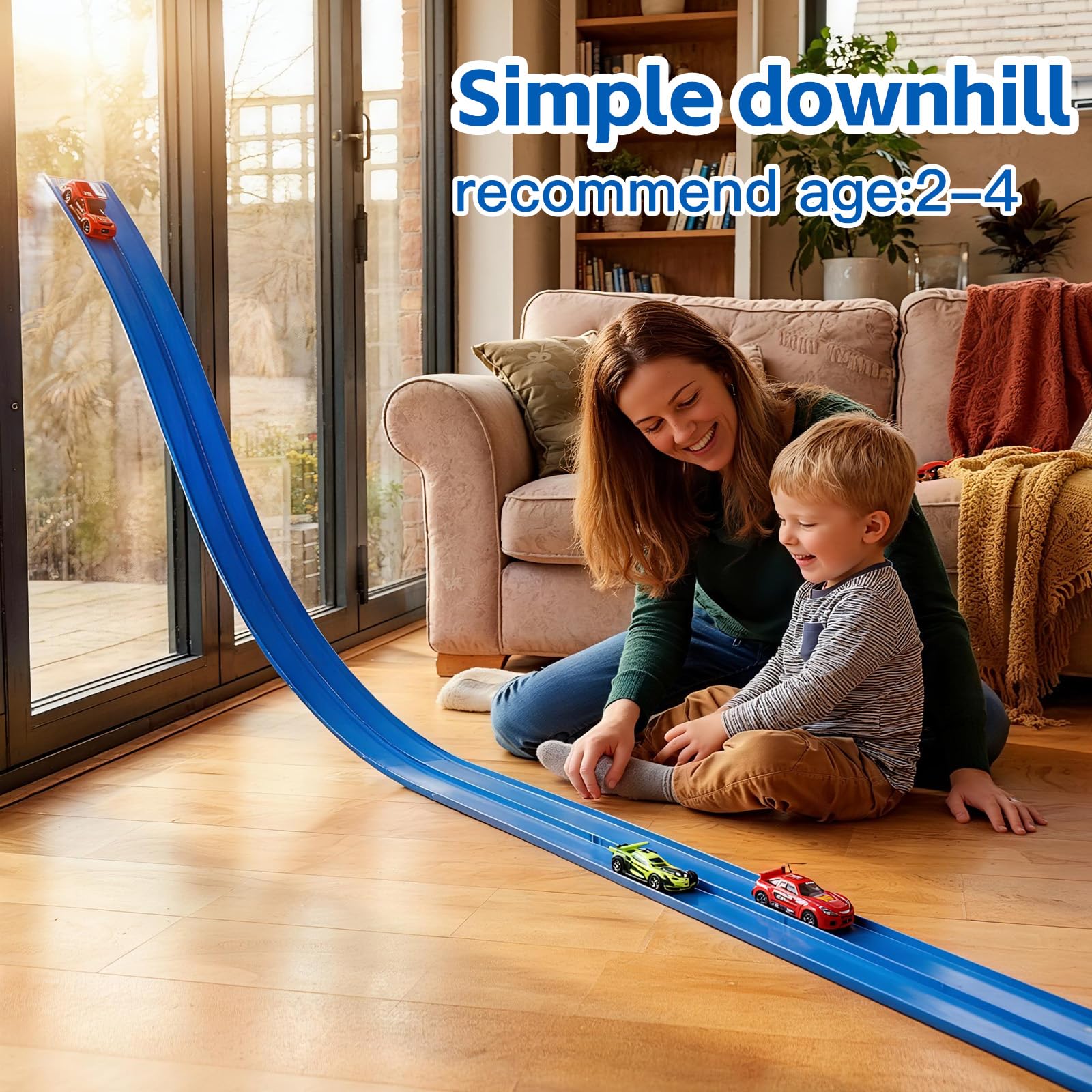 RuoKmaxx track suction cups cling to windows for vertical or horizontal play.