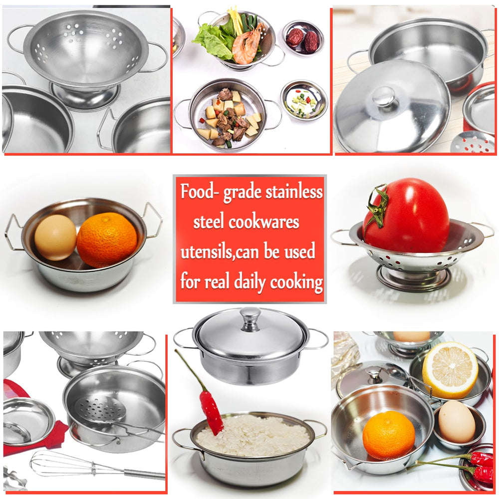 Rupnoflbui mini kitchen set colander for imaginative cleanup after play
