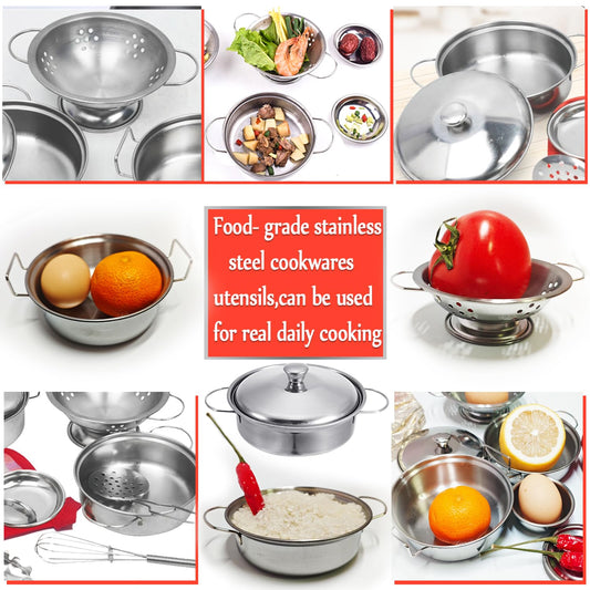 Rupnoflbui mini kitchen set colander for imaginative cleanup after play