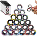 RURING 24Pcs magnetic rings spinner set front view for focus and stress relief
