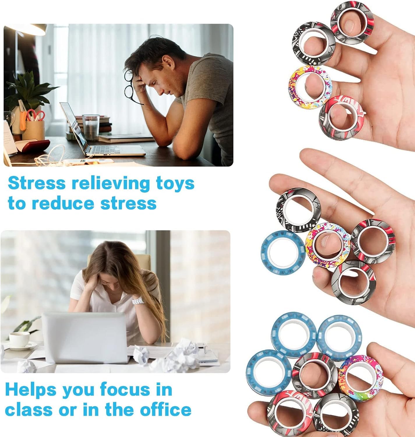RURING smooth-surface fidget rings designed for comfortable play.