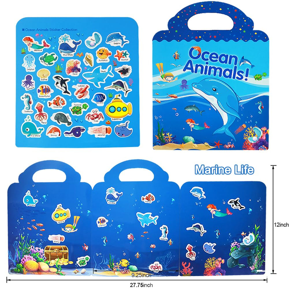 RUSON Ocean Sticker Set of reusable pieces for creative storytelling.