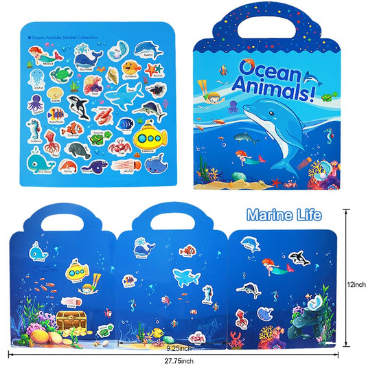 RUSON Ocean Sticker Set of reusable pieces for creative storytelling.