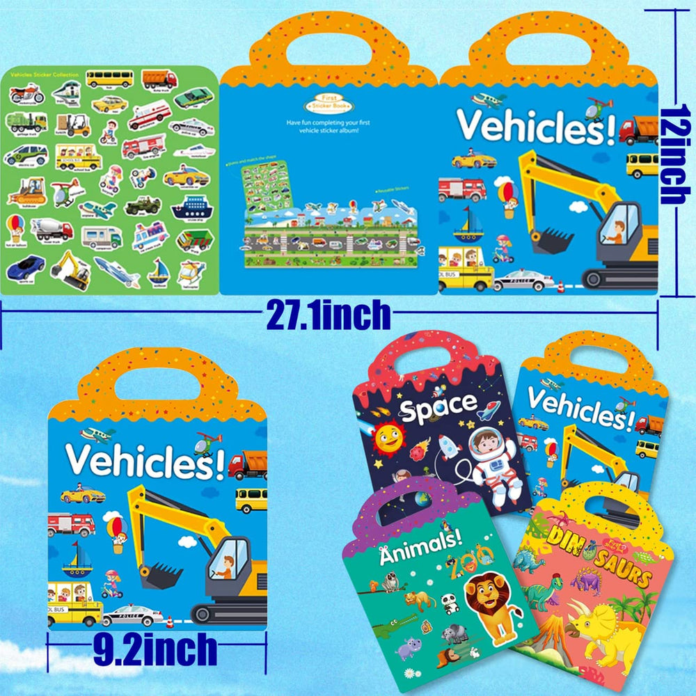 RUSON reusable sticker book animals: colorful scenes boost recognition and fun