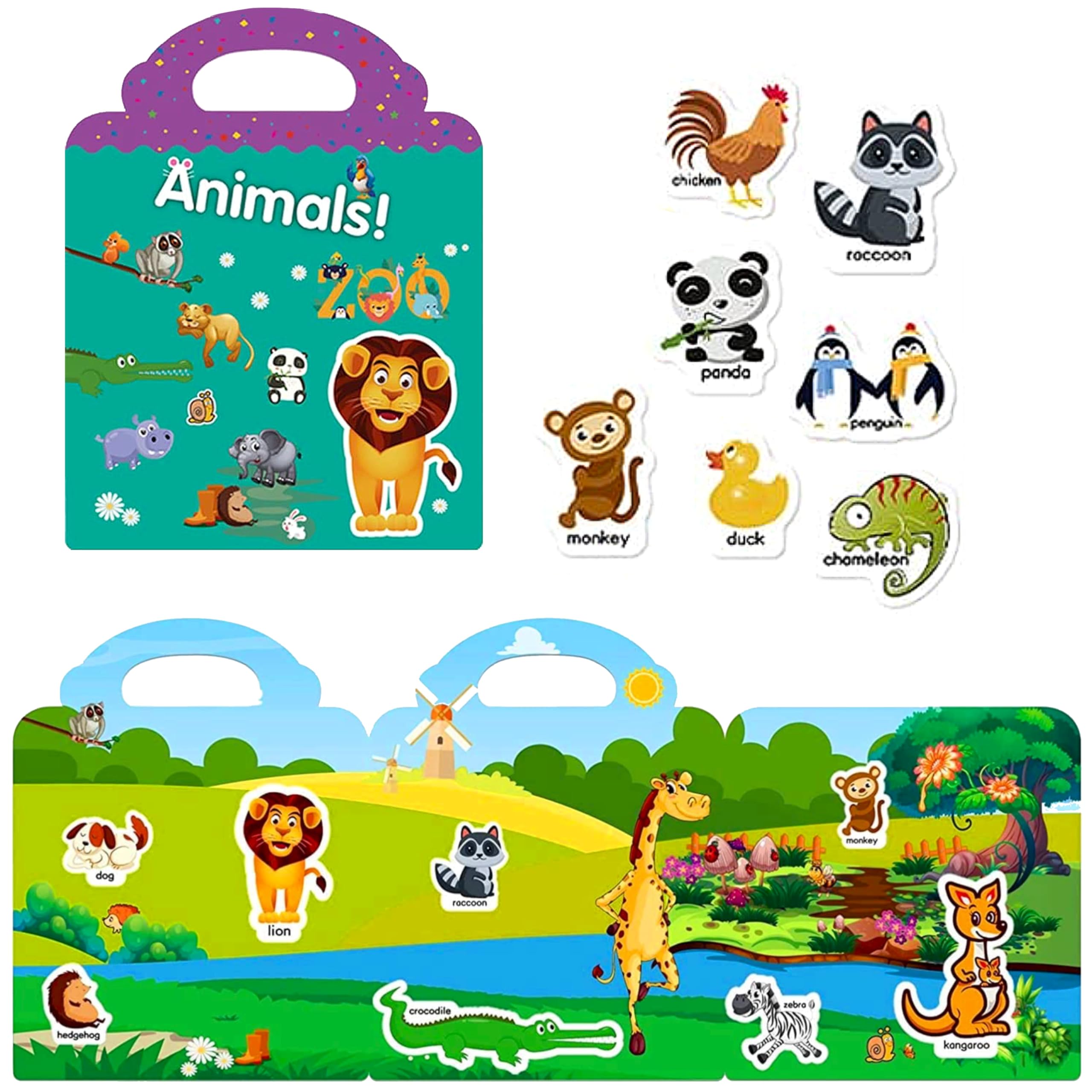 RUSON reusable sticker book Farm scene page for everyday vocabulary.