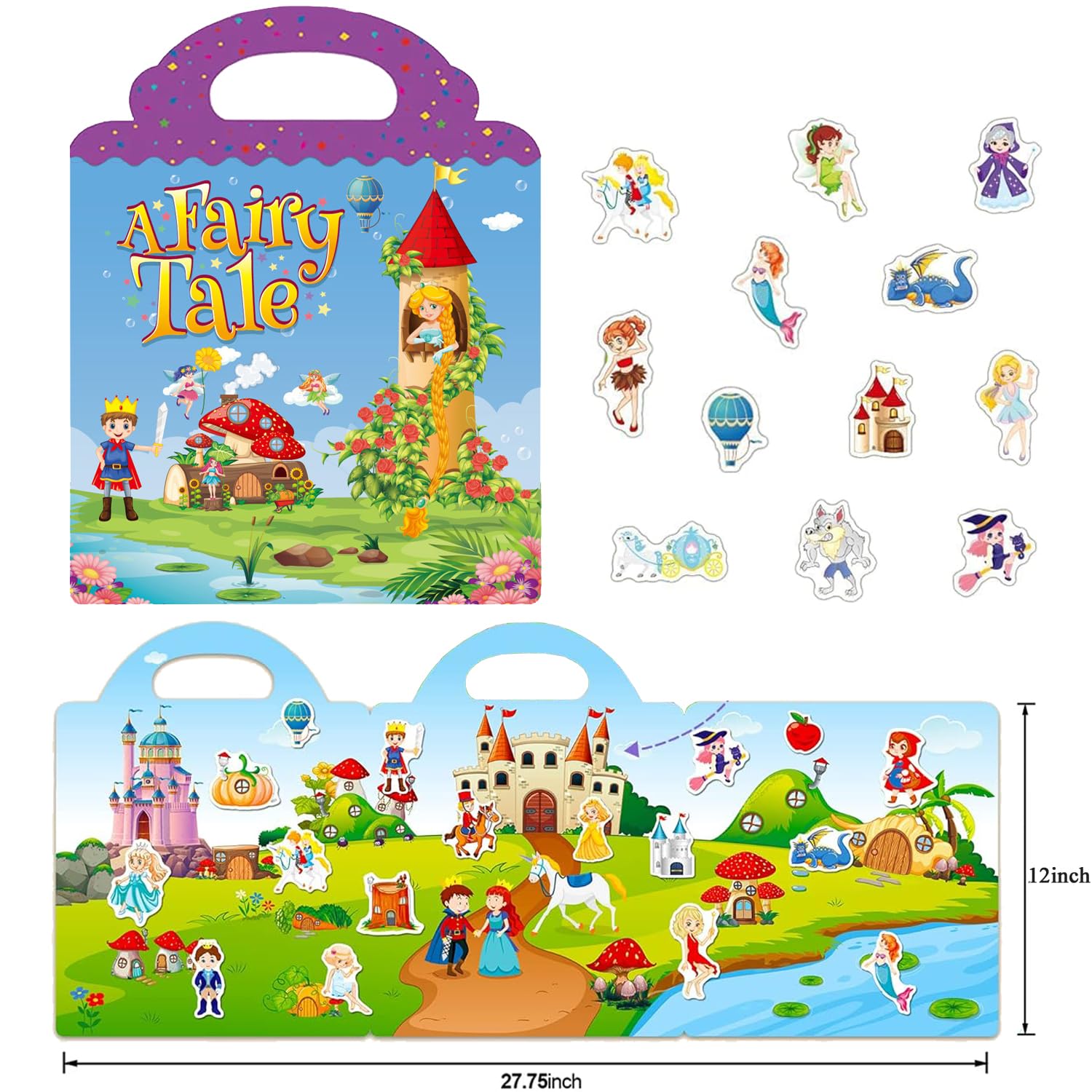 RUSON reusable sticker book—scene inside image, supports imaginative play with waterproof stickers