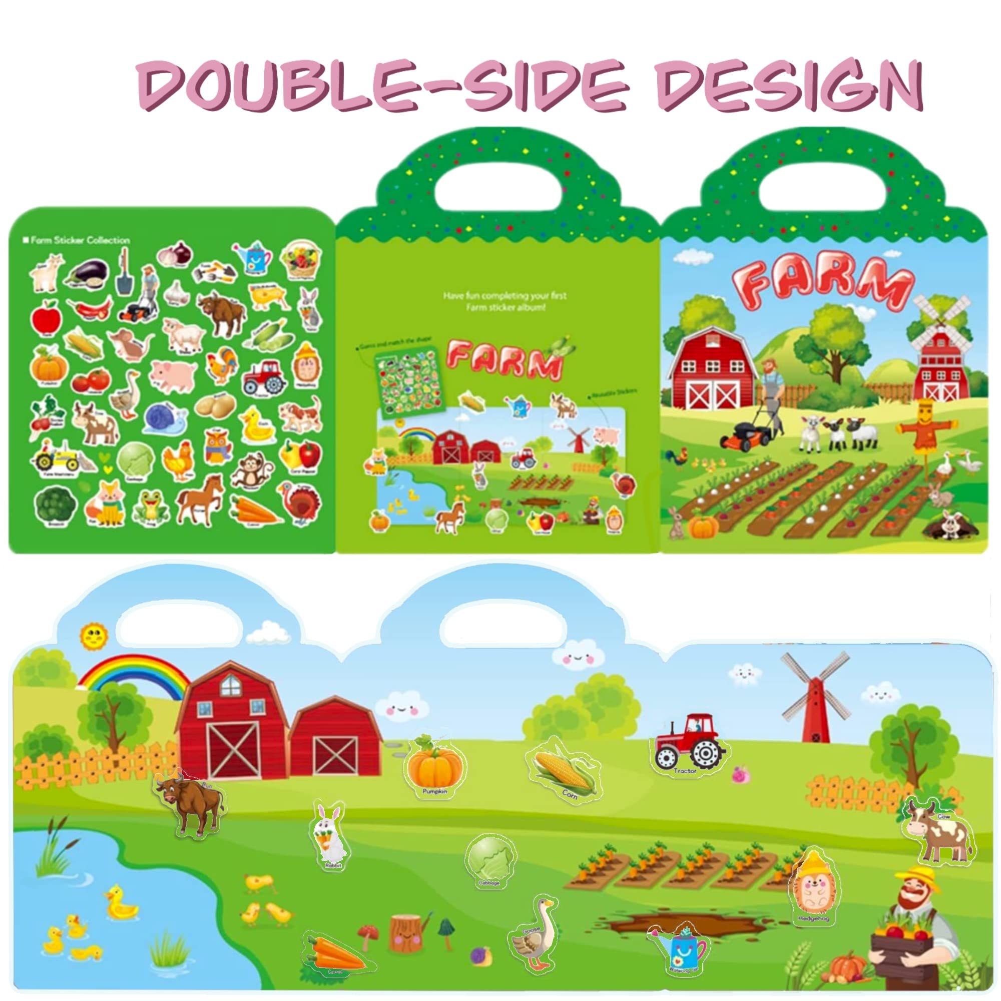 RUSON reusable sticker book seasons scene supports early vocabulary learning