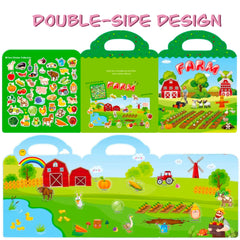 RUSON reusable sticker book seasons scene supports early vocabulary learning