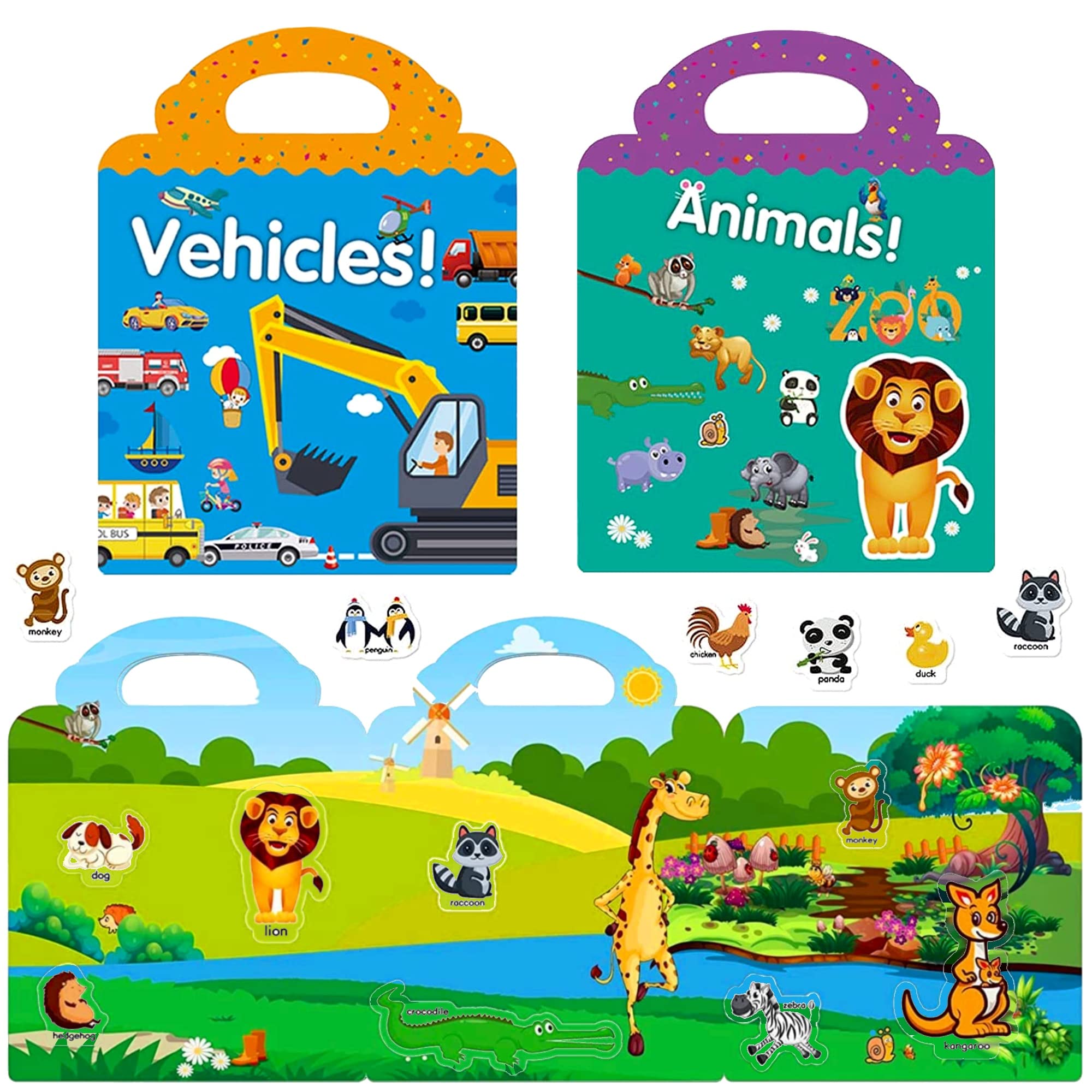 RUSON reusable sticker book space: imaginative play for learning on the go