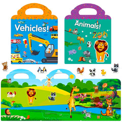 RUSON reusable sticker book space: imaginative play for learning on the go
