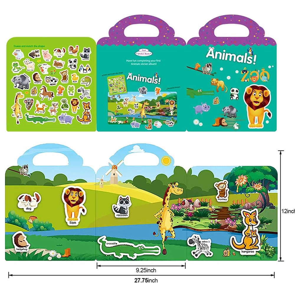 RUSON sticker book portable handle for easy travel entertainment.