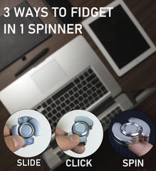 Rutanshenn metal 3-in-1 spinner close view highlights spins, clicks, and slides.