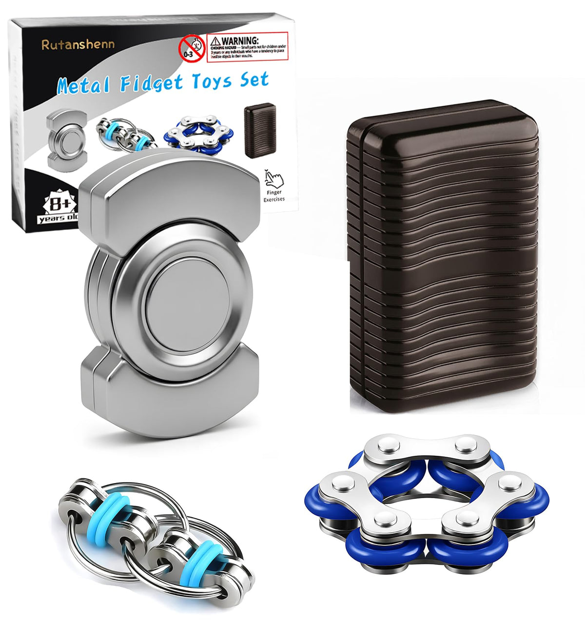 Rutanshenn metal fidget slider close-up showing smooth magnetic glide for focused work.