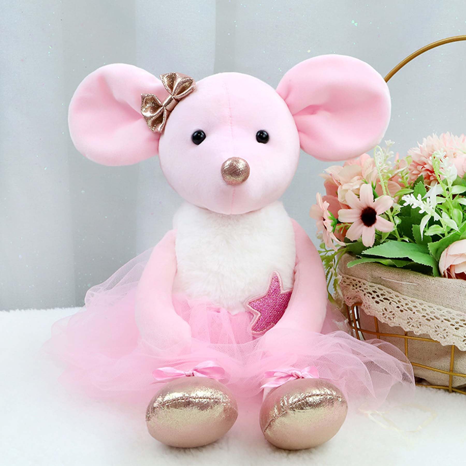 Ruzucoda closeup of cute pink ballerina doll face.