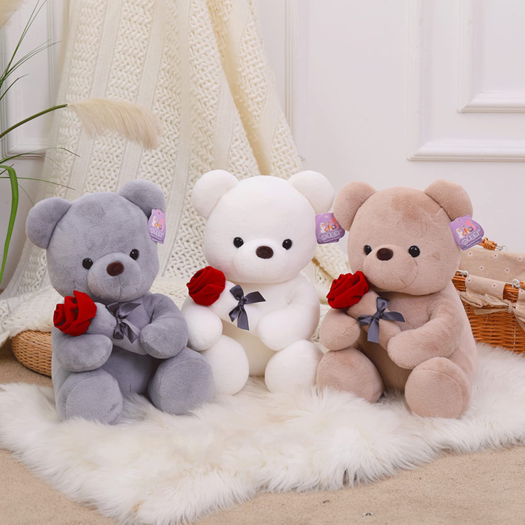 Ruzucoda teddy sitting height 9in, soft plush for play and display