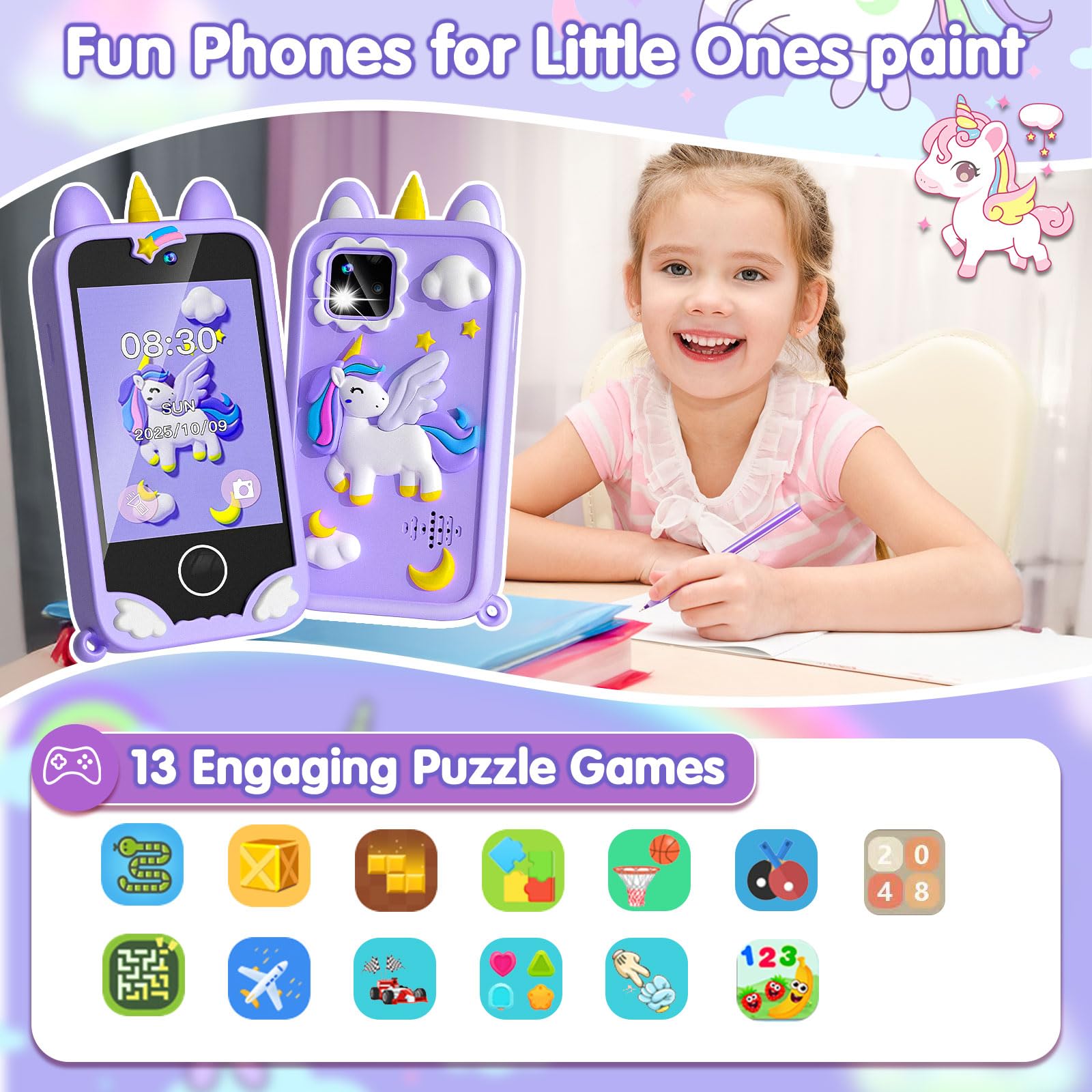 Rvwsx Kids Phone educational games expand thinking while having fun.