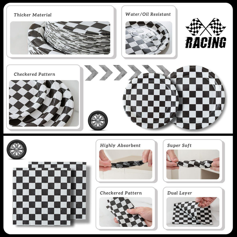 RVXHUA checkered napkins provide quick cleanup and a cohesive table look.