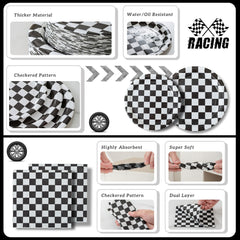 RVXHUA checkered napkins provide quick cleanup and a cohesive table look.