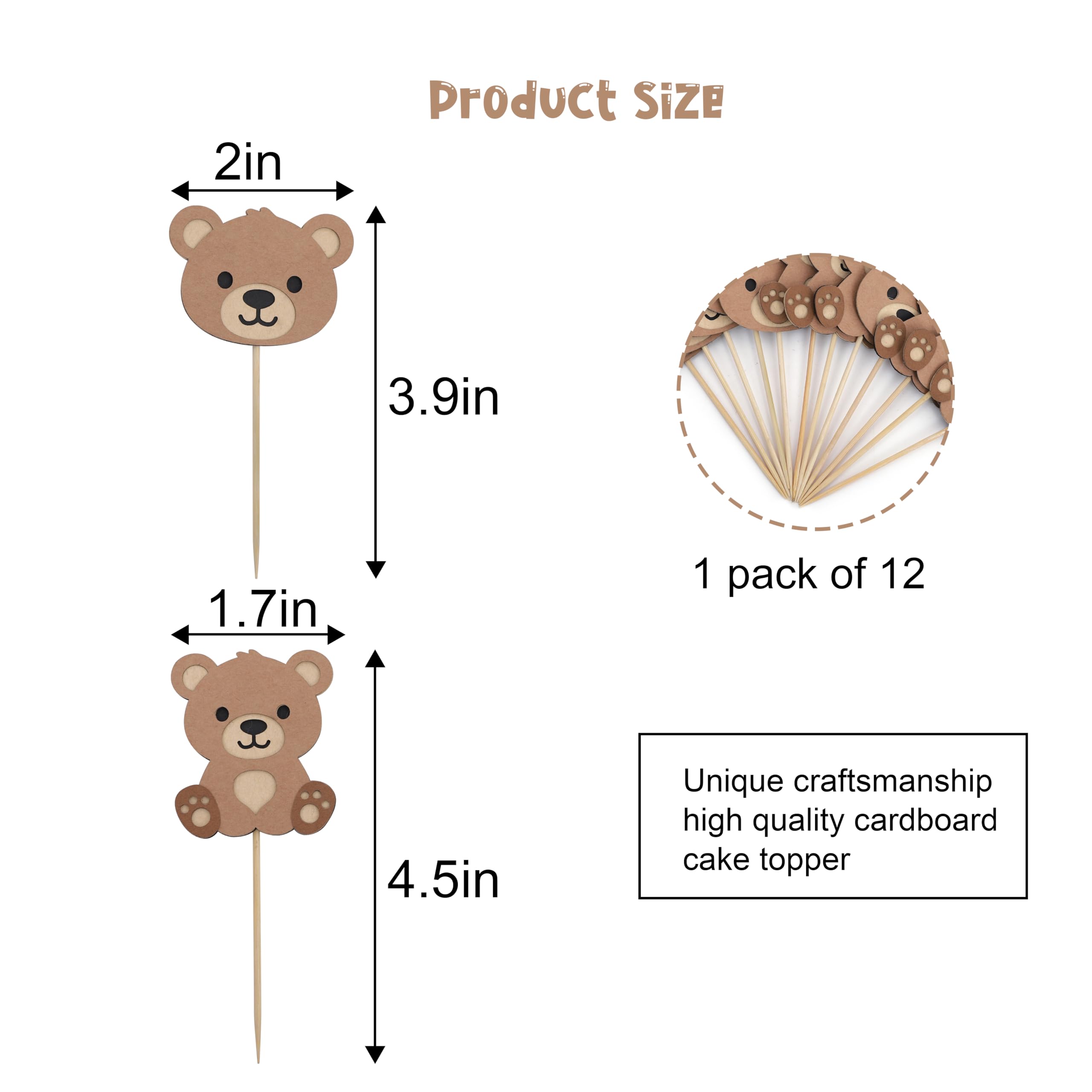 Rweseo Bear theme cake topper perfect for cute bear party cakes.