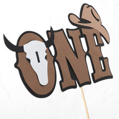 Rweseo Cowboy one cake topper with vibrant colors for celebrations