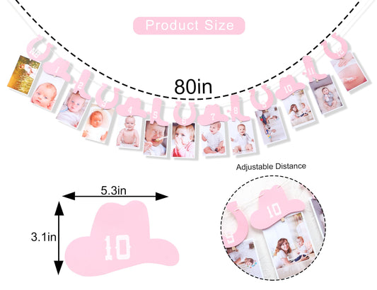 Rweseo first birthday cowgirl display ideal for indoor decor and photos.