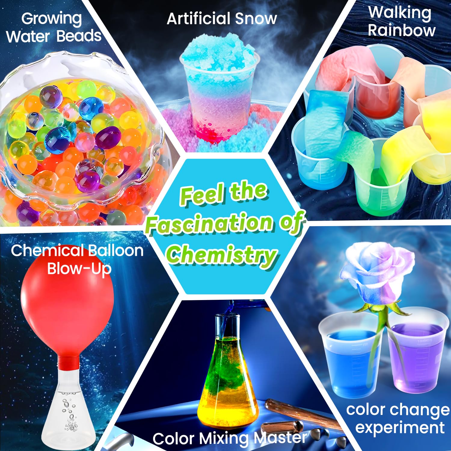 Rxeody color-change experiment reveals chemistry in action.