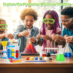 Rxeody safety equipment includes goggles and tools for secure experiments.