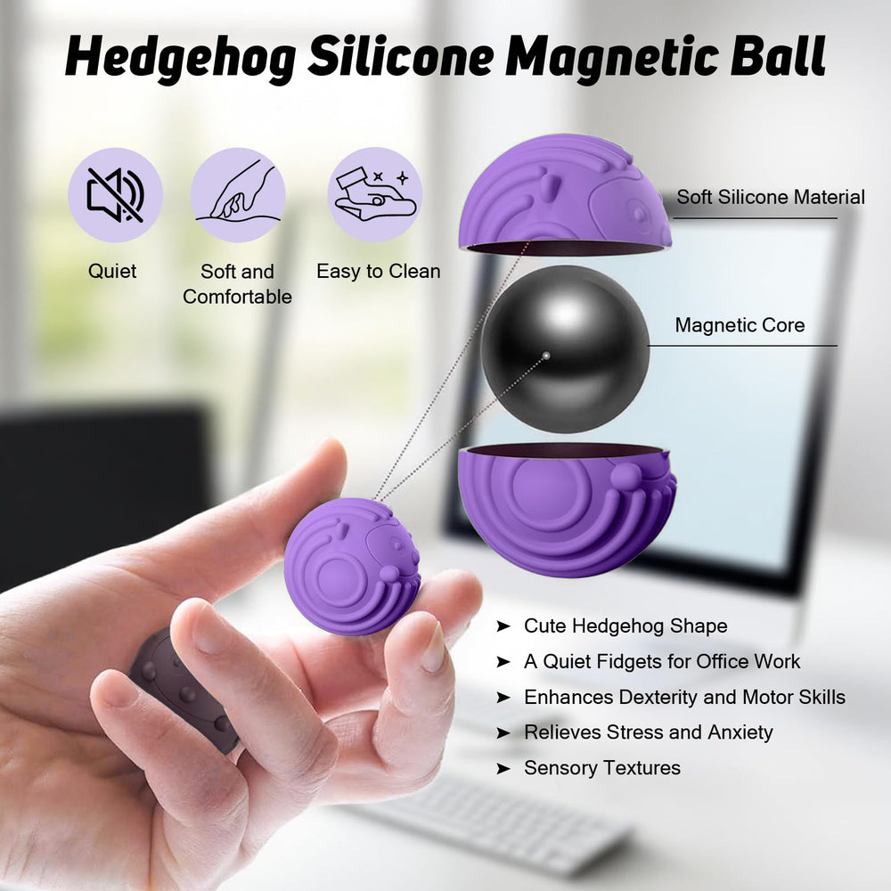 Ryaco magnetic fidget balls close-up showing silicone texture for tactile relief
