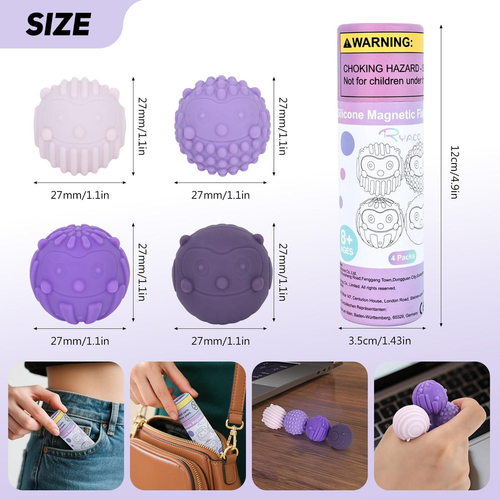 Ryaco magnetic fidget balls silicone coating in action provides silent stress relief