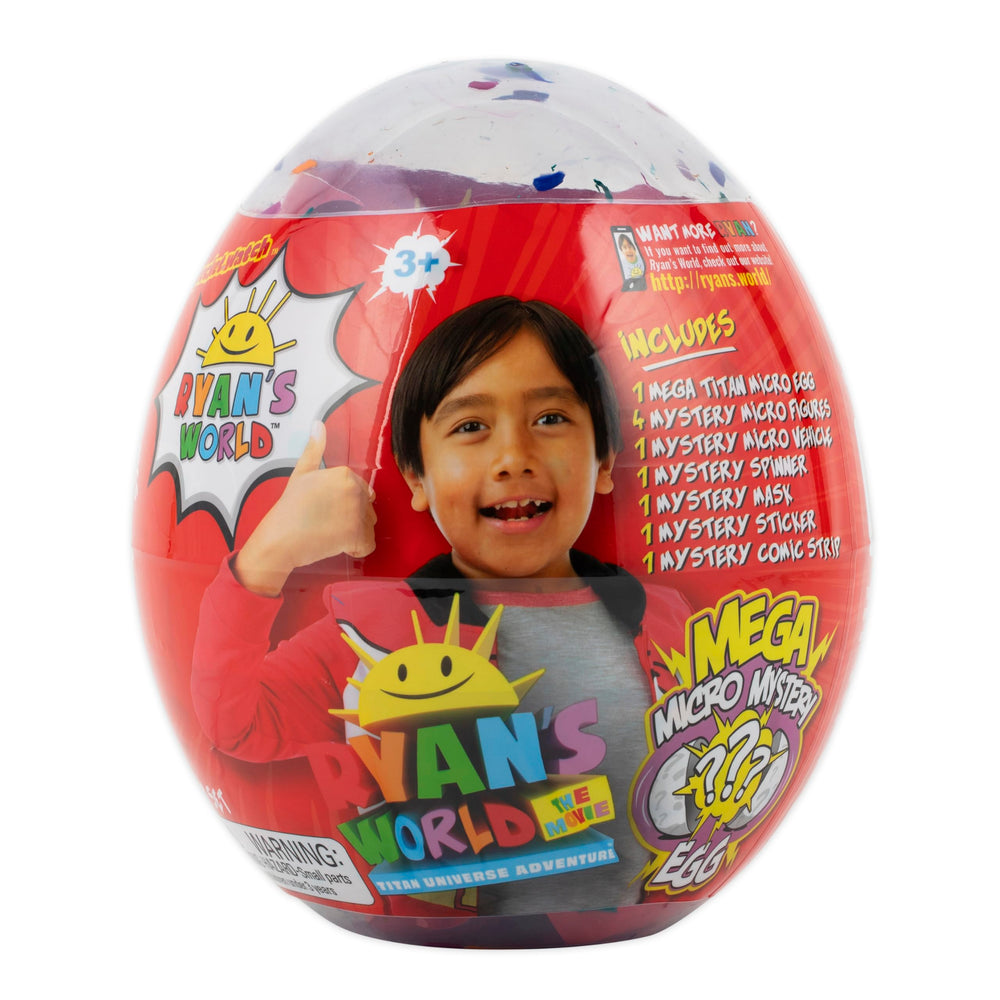Ryan's World Mega Microverse Egg opens to reveal exclusive micro-figures and a vehicle for imaginative play.