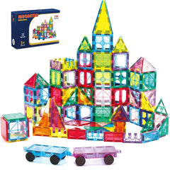 Ryoichi 138PCS magnetic tiles set in vibrant colors for creative building.