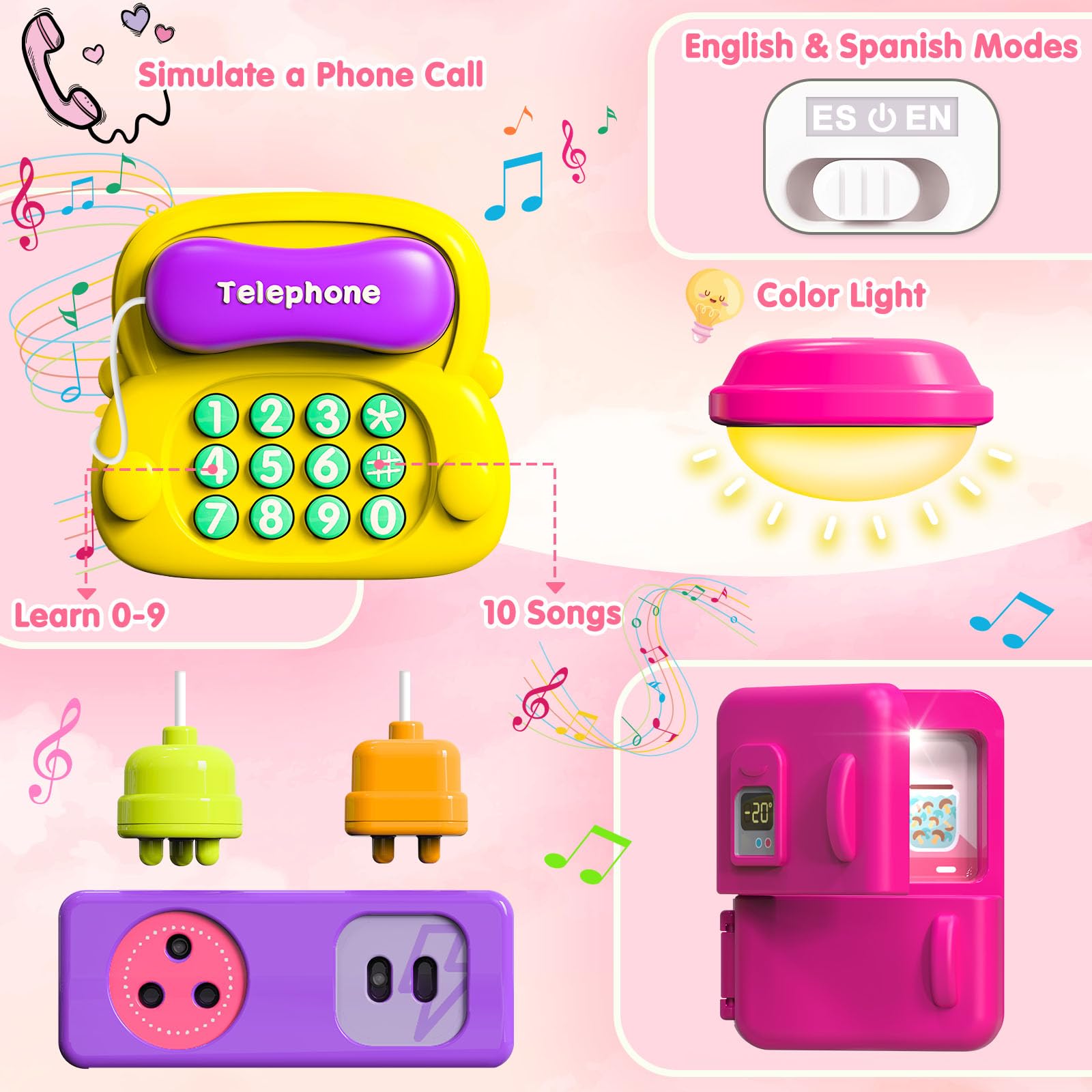 Ryotagift bilingual numbers toy with English and Spanish learning benefits