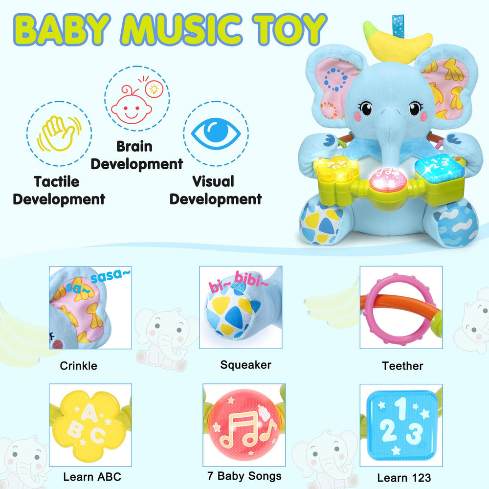 Ryotagift elephant crinkle texture and squeaker invite tactile exploration