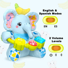 Ryotagift elephant features a detachable hanging loop for stroller attachment