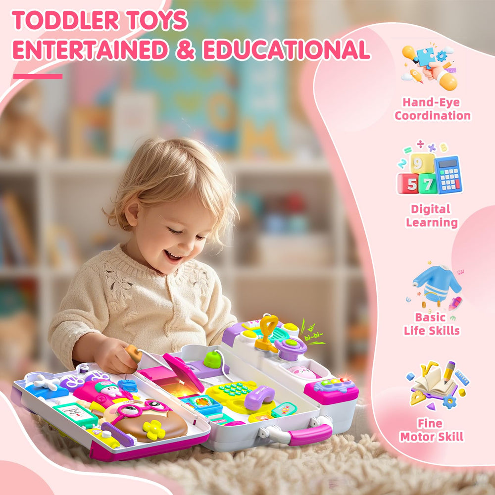 Ryotagift musical busy board featuring steering wheel and horn for push-and-drive play