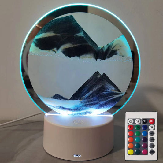 Rysnwsu Moving Sand Art Round Glass: 3D deep-sea sandscape for calming desk decoration