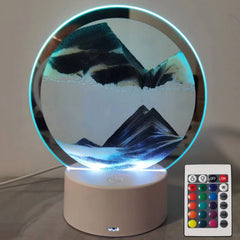 Rysnwsu Moving Sand Art Round Glass: 3D deep-sea sandscape for calming desk decoration